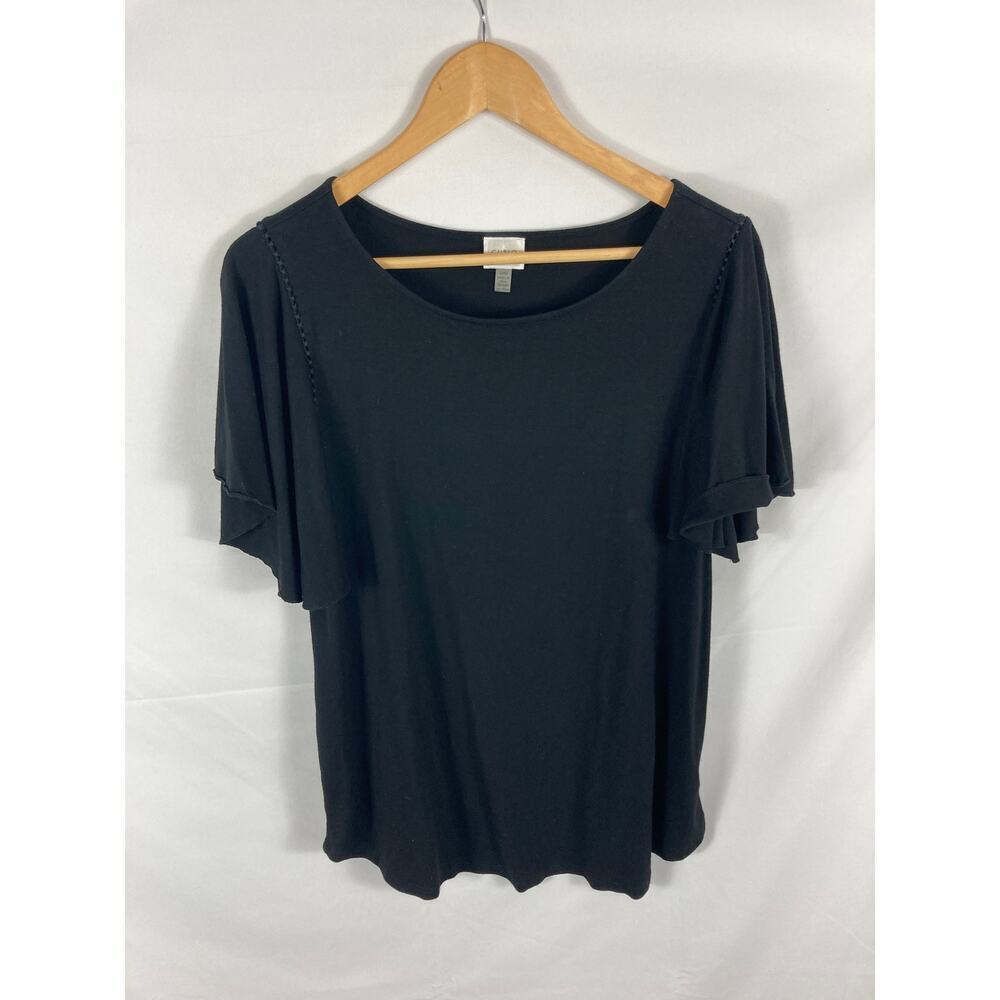 Cupio Crochet Detail Black Tshirt Size Large